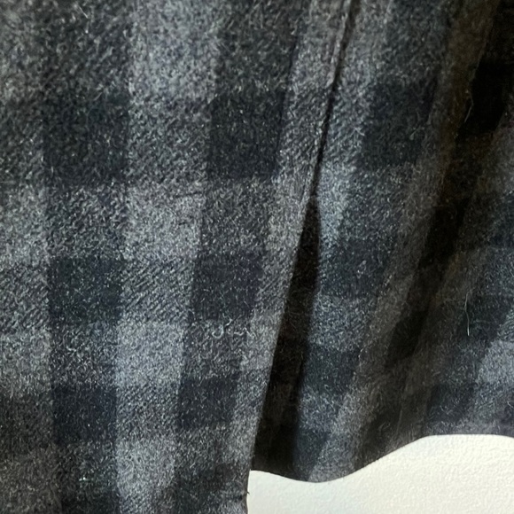 Calvin Klein Black and Gray Plaid Pea Coat - Picture 6 of 8